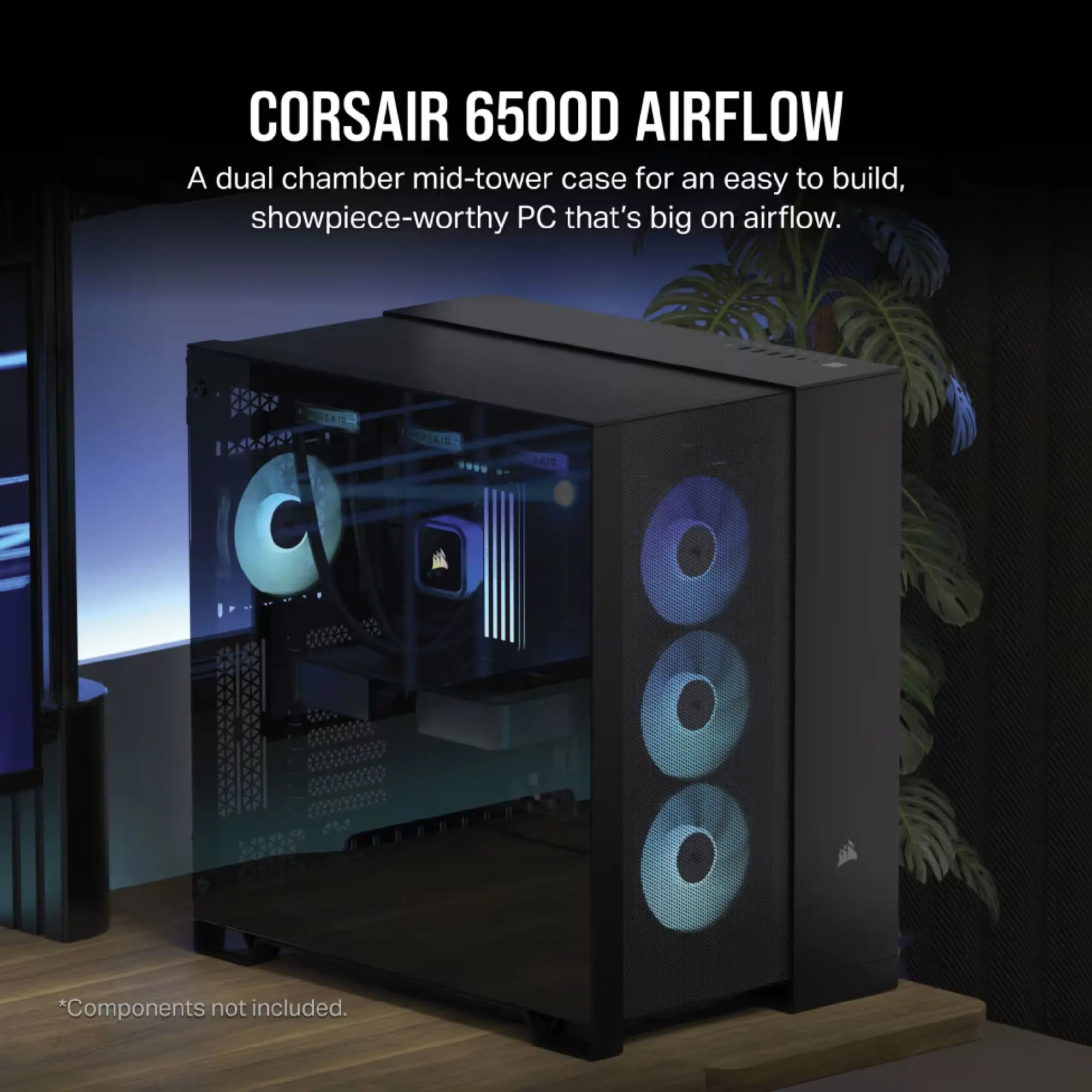 Corsair 6500D AIRFLOW Mid-Tower Dual Chamber PC Case - Black