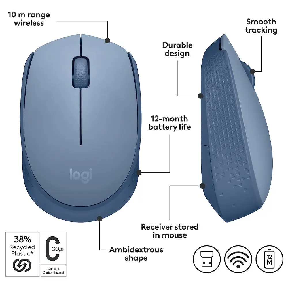 Logitech M171 Wireless Mouse Grey