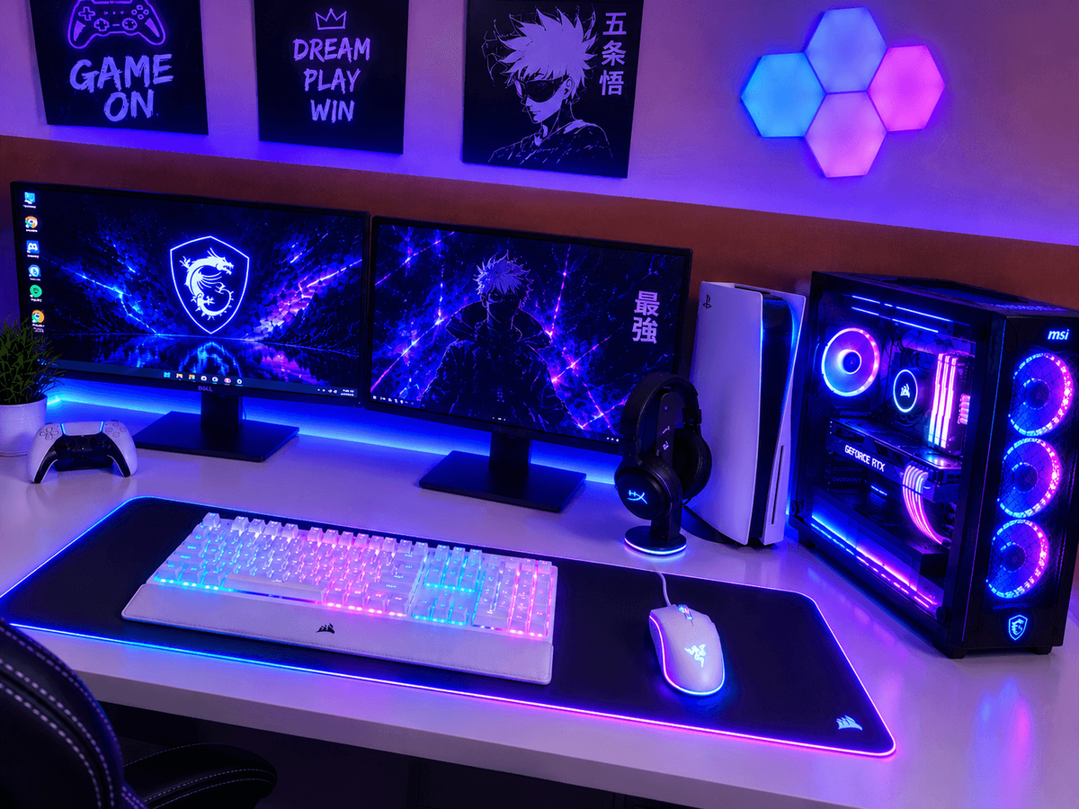 Neon anime inspired setup