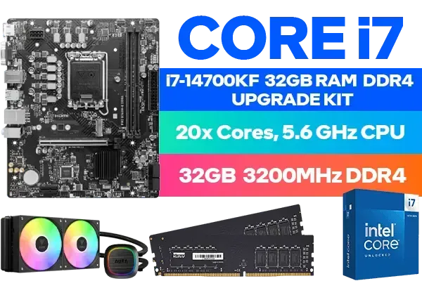 Core i7 14700KF Upgrade Kit | B760M-E DDR4 | 32GB 3200MHz | Evetech