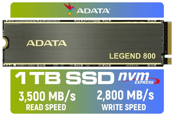 ADATA Legend 800 1TB NVMe SSD - Blazing Fast Storage Solution