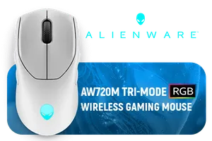 Alienware AW720M Tri-Mode Wireless Gaming Mouse - Lunar Light