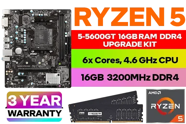 AMD Ryzen 5 5600GT B450M A PRO MAX Upgrade Kit - 16GB 3200MHz RAM