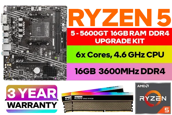 AMD RYZEN 5 5600GT A520M A PRO Upgrade Kit | 16GB RGB 3600MHz