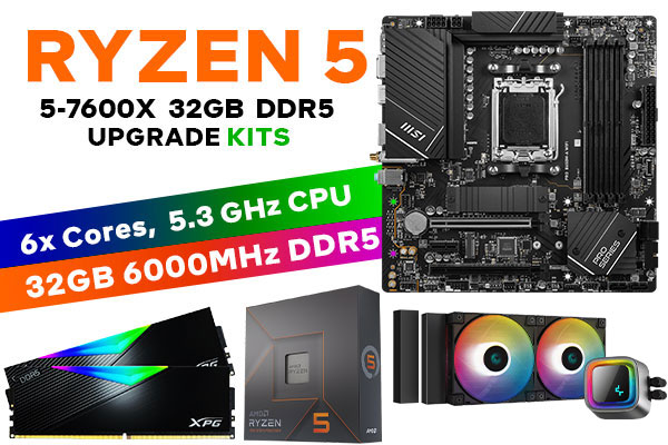 AMD RYZEN 5 7600X PRO B650M-A WiFi 32GB RGB DDR5 6000MHz Upgrade