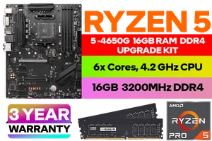 AMD RYZEN 5 PRO 4650G B550 Gaming GEN3 16GB 3200MHz Upgrade Kit