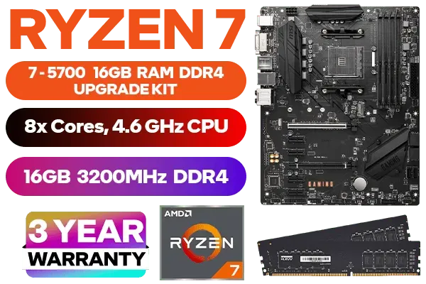 AMD Ryzen 7 5700 B550 Gaming GEN3 Upgrade Kit - 16GB 3200MHz