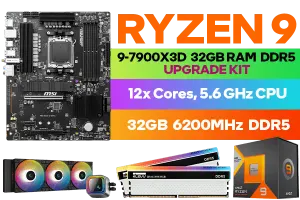 AMD RYZEN 9 7900X3D PRO B650 S WiFi 32GB RGB DDR5 6200MHz Upgrade Kit