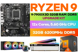 AMD RYZEN 9 7900X3D PRO B650M B 32GB DDR5 6200MHz Upgrade Kit