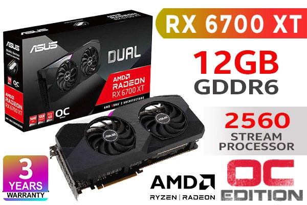 Asus Dual Radeon 6700 Xt Gpu Asus Dual Radeon Radeon Rx 6700 Xt - Main Image