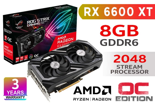 [OPEN BOX]ASUS ROG Strix Radeon RX 6600 XT OC Edition 8GB GDDR6 GAMING  Graphics Card 2048 Stream Processor Base Clock 2448MHz Boost Clock 