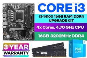 Core i3 14100 PRO B760M E DDR4 16GB 3200MHz Upgrade Kit