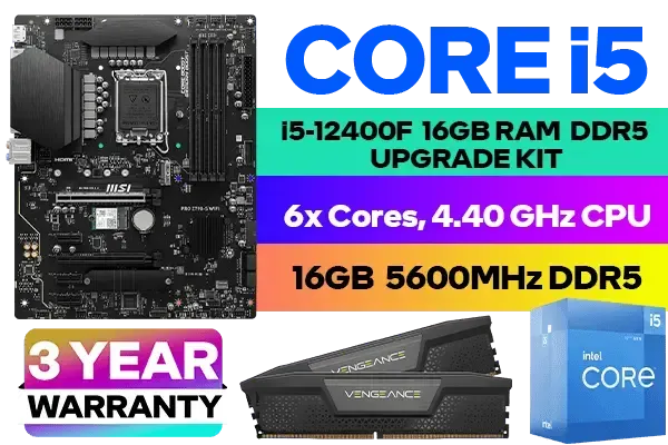 Core i5 12400F Z790 S WiFi Upgrade Kit - 16GB DDR5 5600MHz | Evetech