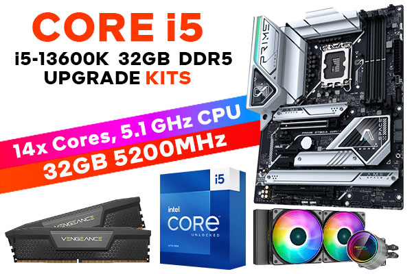 Intel 13th Gen Core i5-13600K PRIME Z790-A WIFI 32GB DDR5 5200MHz Upgrade  Kit ASUS PRIME Z790-A WIFI Intel Motherboard Intel 13th Gen Core