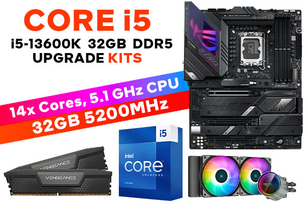 i5 13600【管275】WiFi6E／16GB／SSD512GB／HDD1T Core i5 13600K ROG STRIX Z790-E WIFI 32GB DDR5 5200MHz Upgrade Kit