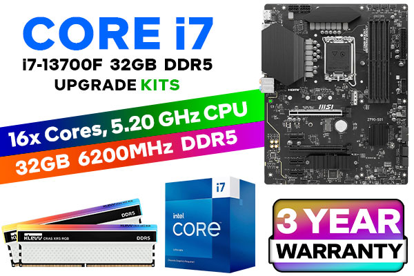 Core i7 13700F Z790-S01 32GB RGB DDR5 6200MHz Upgrade Kit | Evetech