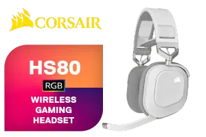 Corsair HS80 RGB WIRELESS Gaming Headset - White