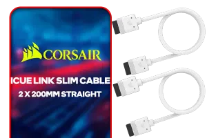 Corsair iCUE Link 2 x 200mm Straight Cable White