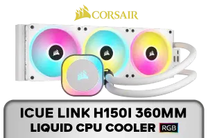 CORSAIR iCUE Link H150i RGB AIO Liquid CPU Cooler - White