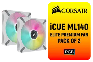 Corsair iCUE ML140 RGB ELITE Premium Fan - White 2-Pack