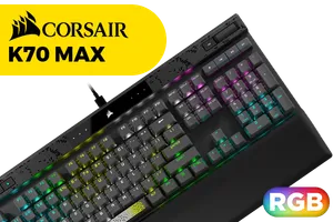 Corsair K70 MAX RGB Magnetic-Mechanical Wired Gaming Keyboard - Adjustable Actuation MGX Switches - PBT Double-Shot Keycaps - iCUE Compatible - QWERTY NA Layout - Black - CH-910961G-NA