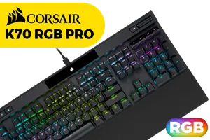 Corsair K70 RGB PRO Mechanical Gaming Keyboard - Cherry MX Speed / Polycarbonate Keycaps / RGB 16.8 Million Colors / Up to 8,000Hz Hyper-polling / Store up to 50 Onboard Profiles / CH-9109414-NA
