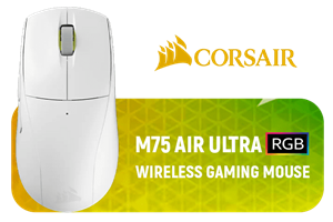 Corsair M75 AIR Wireless Lightweight Gaming Mouse - White