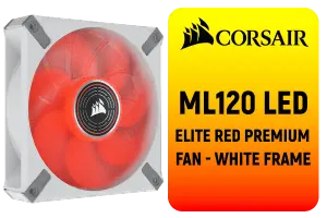 Corsair ML120 LED ELITE Red Premium Fan - White Frame