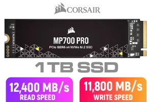 Corsair MP700 Pro 1TB PCIe Gen5 x4 NVMe M2 SSD