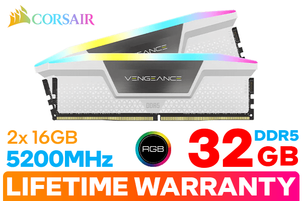 Corsair Vengeance 32GB 5200MHz DDR5 C40 White - Best Deal - South