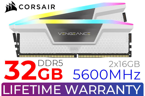Corsair Vengeance 32GB 5600MHz DDR5 C36 White - Best Deal - South