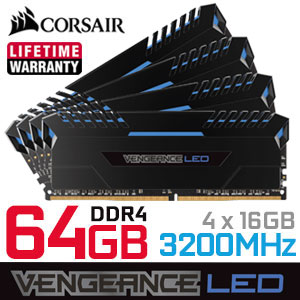 CORSAIR Vengeance LED BLUE 64GB DDR4 3200MHz