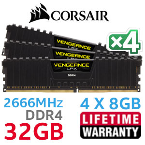 Corsair Vengeance LPX 32GB 4x8GB 2666MHz DDR4 - Best Deal - South
