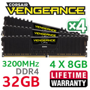 Corsair Vengeance LPX 32GB 4x8GB 3200MHz DDR4 - Best Deal - South