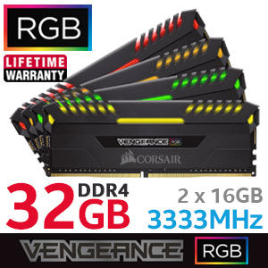 CORSAIR Vengeance RGB 32GB 3333MHz DDR4 - Free Shipping - South