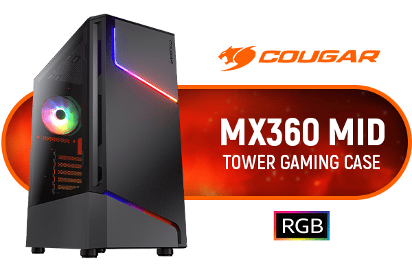 Cougar MX360 RGB Gaming Case - Sleek Design & Enhanced Cooling