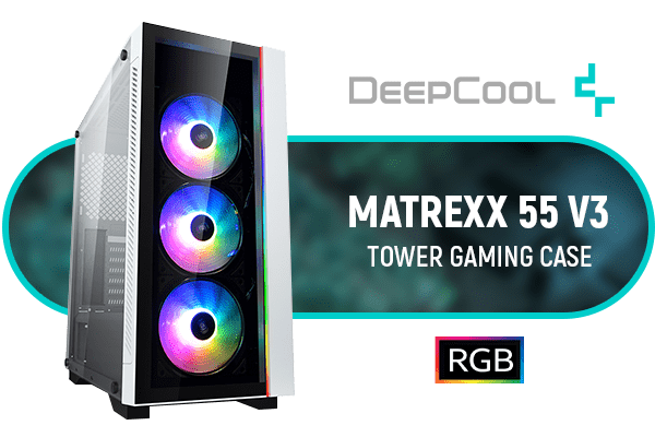 値下済 Duplex Custom Designed Cases63×30×69 DeepCool MATREXX 55 V3 ADD-RGB WH 3F PC Case - White - Best Deal