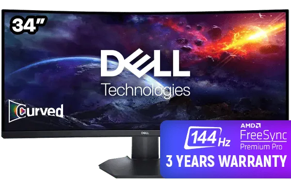 Dell S3422DWG 34 Gaming Monitor - 144 Hz Curved Display