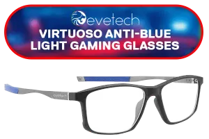 Evetech Virtuoso Anti-Blue Light Gaming Glasses - Blue