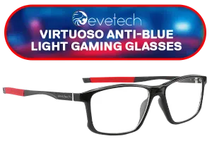 Evetech Virtuoso Anti-Blue Light Gaming Glasses - Red