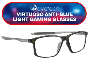 Evetech Virtuoso Anti-Blue Light Gaming Glasses - Silver