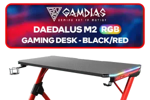 Gamdias Daedalus M2 RGB Gaming Desk Black/Red