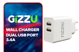 GIZZU Dual USB Port 3.4A Wall Charger