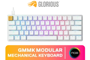 Glorious GMMK Modular Mechanical Keyboard - Compact White Ice