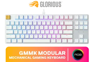 Glorious GMMK Modular Mechanical Keyboard TKL White Ice