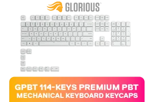 Glorious GPBT Premium PBT Keycaps - Arctic White