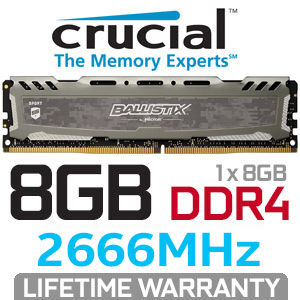 Crucial Ballistix Sport LT 8GB 2666MHz DDR4 Memory