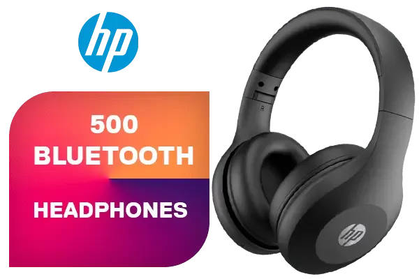 HP Bluetooth Headset 500 with Built in Mic Foldable 20 hours Battery Life Water Resistant Headphone Controls. Compatible with Microsoft Teams