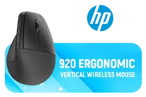 HP 920 Ergonomic Vertical Wireless Mouse Black