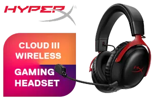 HyperX Cloud III Wireless Gaming Headset Black Red